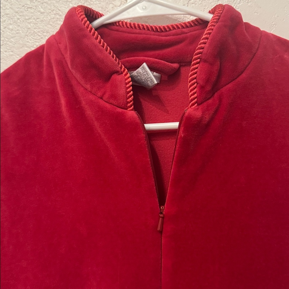 Nordstrom Rich Red Long Sleeve Velour Bathrobe - Picture 11 of 16